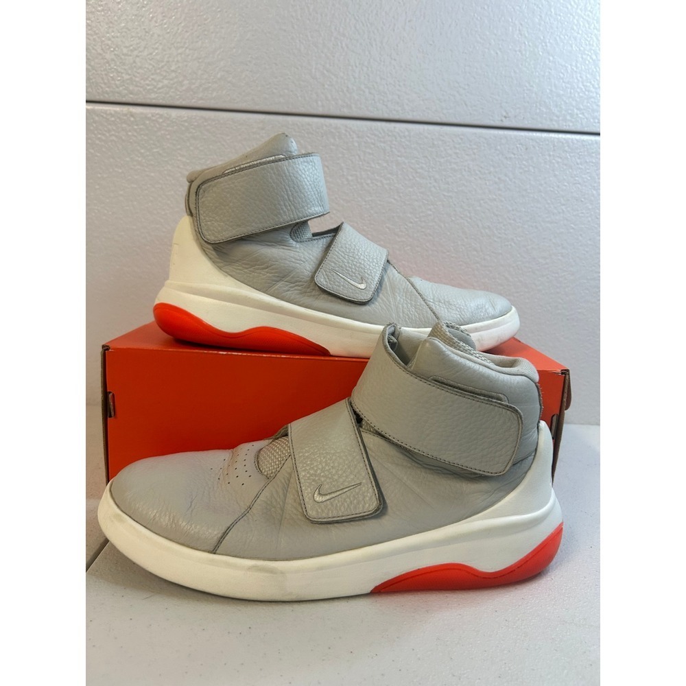 Nike Marxman Premium Wolf Grey Orange High Top Sneakers Mens 9.5 #2369‎